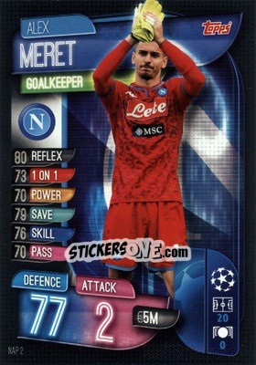 Sticker Alex Meret - UEFA Champions League 2019-2020. Match Attax. Germany - Topps