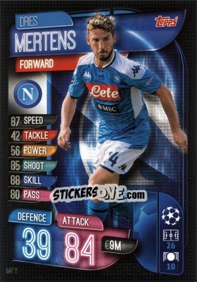 Sticker Dries Mertens - UEFA Champions League 2019-2020. Match Attax. Germany n. NAP11 - Topps