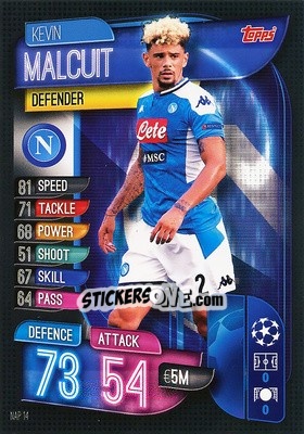 Sticker Kevin Malcuit - UEFA Champions League 2019-2020. Match Attax. Germany n. NAP14 - Topps