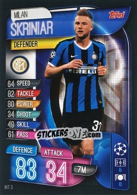 Sticker Milan Skriniar - UEFA Champions League 2019-2020. Match Attax. Germany - Topps