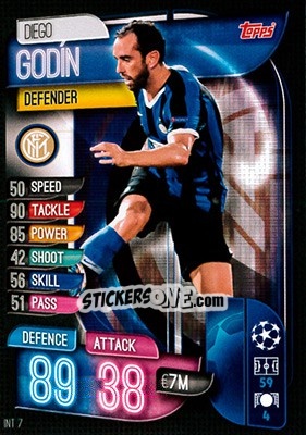 Sticker Diego Godín - UEFA Champions League 2019-2020. Match Attax. Germany n. INT7 - Topps