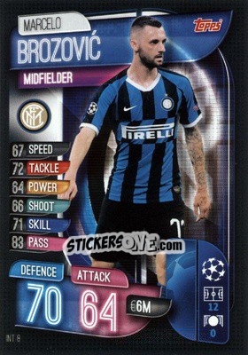 Sticker Marcelo Brozovic - UEFA Champions League 2019-2020. Match Attax. Germany n. INT8 - Topps