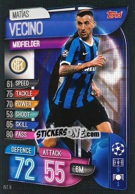 Sticker Matias Vecino - UEFA Champions League 2019-2020. Match Attax. Germany n. INT9 - Topps