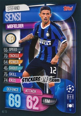 Sticker Stefano Sensi - UEFA Champions League 2019-2020. Match Attax. Germany n. INT10 - Topps