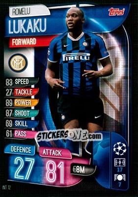 Sticker Romelu Lukaku - UEFA Champions League 2019-2020. Match Attax. Germany n. INT12 - Topps