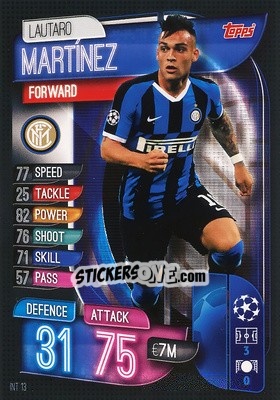 Sticker Lautaro Martínez - UEFA Champions League 2019-2020. Match Attax. Germany n. INT13 - Topps