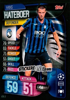 Sticker Hans Hateboer - UEFA Champions League 2019-2020. Match Attax. Germany n. ATA3 - Topps