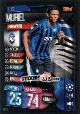 Sticker Luis Muriel - UEFA Champions League 2019-2020. Match Attax. Germany n. ATA10 - Topps