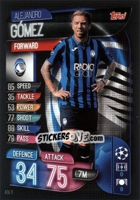 Sticker Alejandro Gómez - UEFA Champions League 2019-2020. Match Attax. Germany n. ATA11 - Topps