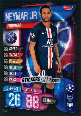 Sticker Neymar Jr. - UEFA Champions League 2019-2020. Match Attax. Germany n. PSG10 - Topps