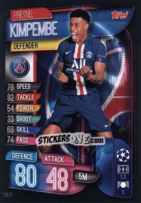 Sticker Presnell Kimpembe - UEFA Champions League 2019-2020. Match Attax. Germany n. PSG14 - Topps