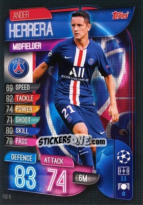 Sticker Ander Herrera - UEFA Champions League 2019-2020. Match Attax. Germany n. PSG16 - Topps