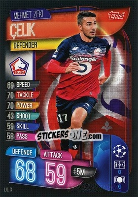 Sticker Mehmet Zeki Çelik - UEFA Champions League 2019-2020. Match Attax. Germany n. LIL3 - Topps