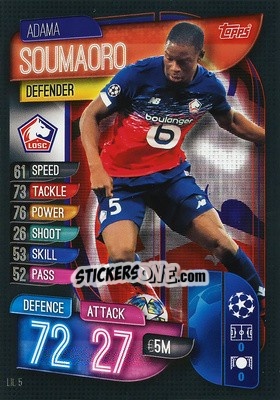 Sticker Adama Soumaoro - UEFA Champions League 2019-2020. Match Attax. Germany n. LIL5 - Topps