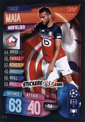 Sticker Thiago Maia - UEFA Champions League 2019-2020. Match Attax. Germany n. LIL6 - Topps