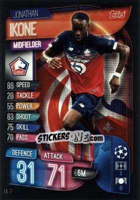 Sticker Jonathan Ikone - UEFA Champions League 2019-2020. Match Attax. Germany n. LIL7 - Topps