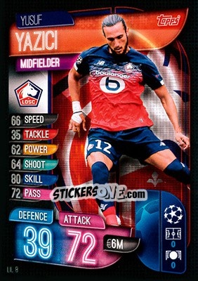Sticker Yusuf Yazici - UEFA Champions League 2019-2020. Match Attax. Germany n. LIL8 - Topps