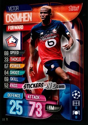 Sticker Victor Osimhen - UEFA Champions League 2019-2020. Match Attax. Germany n. LIL11 - Topps