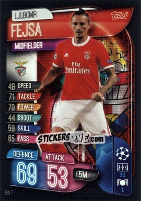 Sticker Ljubomir Fejsa - UEFA Champions League 2019-2020. Match Attax. Germany - Topps