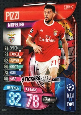 Sticker Pizzi - UEFA Champions League 2019-2020. Match Attax. Germany n. BEN9 - Topps