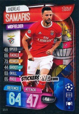Cromo Andreas Samaris - UEFA Champions League 2019-2020. Match Attax. Germany n. BEN14 - Topps