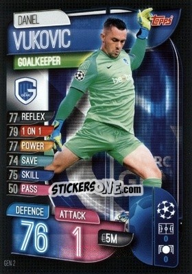 Cromo Daniel Vukovic - UEFA Champions League 2019-2020. Match Attax. Germany n. GEN2 - Topps