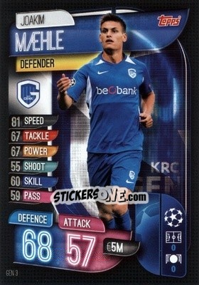 Sticker Joakim Maehle - UEFA Champions League 2019-2020. Match Attax. Germany n. GEN3 - Topps