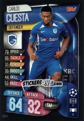 Sticker Carlos Cuesta - UEFA Champions League 2019-2020. Match Attax. Germany n. GEN4 - Topps