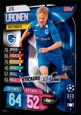 Cromo Jere Uronen - UEFA Champions League 2019-2020. Match Attax. Germany - Topps