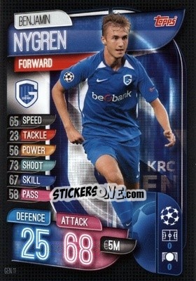 Sticker Benjamin Nygren - UEFA Champions League 2019-2020. Match Attax. Germany n. GEN11 - Topps