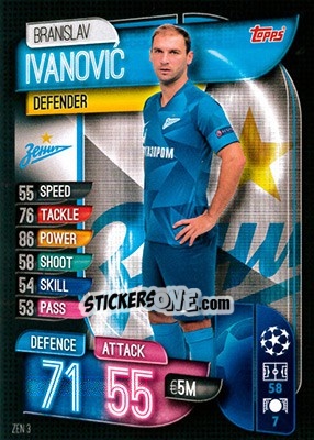 Sticker Branislav Ivanovic - UEFA Champions League 2019-2020. Match Attax. Germany n. ZEN3 - Topps