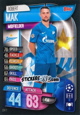 Sticker Róbert Mak - UEFA Champions League 2019-2020. Match Attax. Germany - Topps