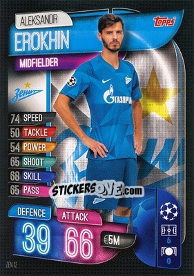 Sticker Aleksandr Erokhin - UEFA Champions League 2019-2020. Match Attax. Germany - Topps