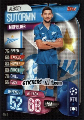 Sticker Aleksei Sutormin - UEFA Champions League 2019-2020. Match Attax. Germany n. ZEN13 - Topps