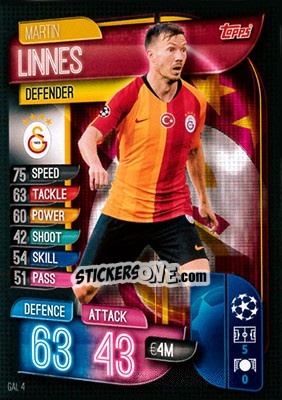 Sticker Martin Linnes - UEFA Champions League 2019-2020. Match Attax. Germany n. GAL4 - Topps