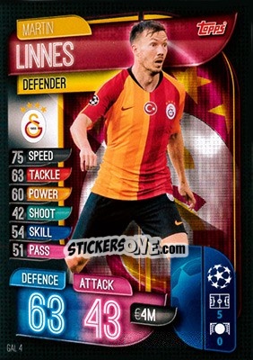 Figurina Martin Linnes - UEFA Champions League 2019-2020. Match Attax. Germany - Topps