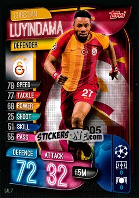 Sticker Christian Luyindama - UEFA Champions League 2019-2020. Match Attax. Germany - Topps