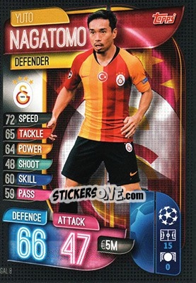 Sticker Yuto Nagatomo - UEFA Champions League 2019-2020. Match Attax. Germany n. GAL8 - Topps
