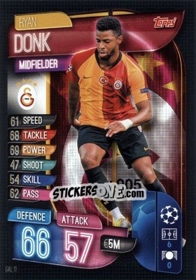 Sticker Ryan Donk - UEFA Champions League 2019-2020. Match Attax. Germany n. GAL11 - Topps