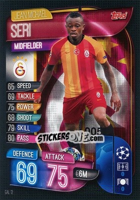 Sticker Jean Michael Seri - UEFA Champions League 2019-2020. Match Attax. Germany n. GAL12 - Topps