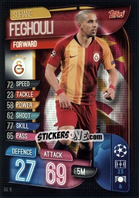 Sticker Sofiane Feghouli - UEFA Champions League 2019-2020. Match Attax. Germany - Topps