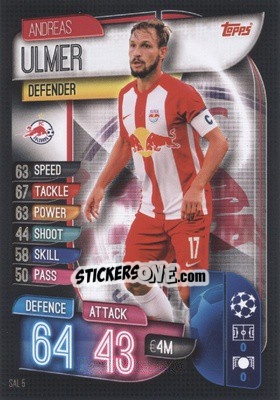 Sticker Andreas Ulmer - UEFA Champions League 2019-2020. Match Attax. Germany n. SAL5 - Topps