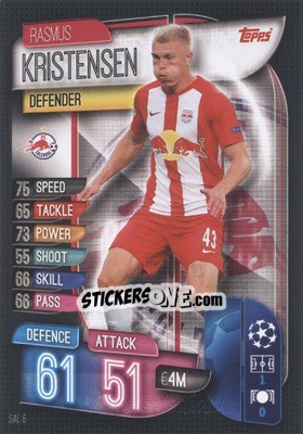 Sticker Rasmus Kristensen - UEFA Champions League 2019-2020. Match Attax. Germany n. SAL6 - Topps