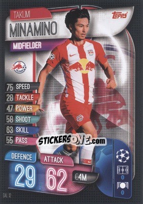 Sticker Takumi Minamino - UEFA Champions League 2019-2020. Match Attax. Germany n. SAL12 - Topps