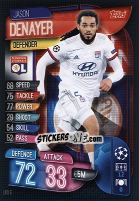 Sticker Jason Denayer - UEFA Champions League 2019-2020. Match Attax. Germany n. LYO3 - Topps