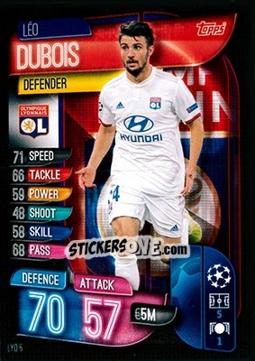 Sticker Leo Dubois - UEFA Champions League 2019-2020. Match Attax. Germany n. LYO5 - Topps