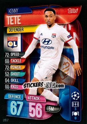 Sticker Kenny Tete - UEFA Champions League 2019-2020. Match Attax. Germany n. LYO7 - Topps