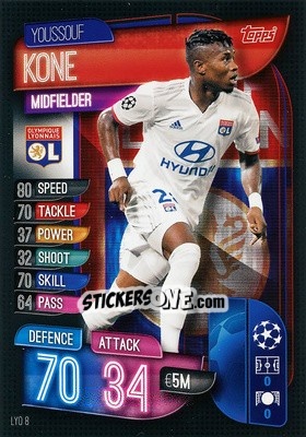 Sticker Youssouf Kone - UEFA Champions League 2019-2020. Match Attax. Germany n. LYO8 - Topps