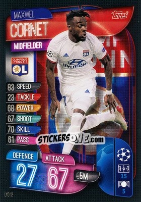 Sticker Maxwel Cornet - UEFA Champions League 2019-2020. Match Attax. Germany - Topps