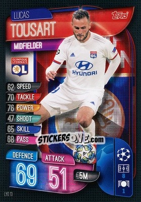 Sticker Lucas Tousart - UEFA Champions League 2019-2020. Match Attax. Germany n. LYO13 - Topps